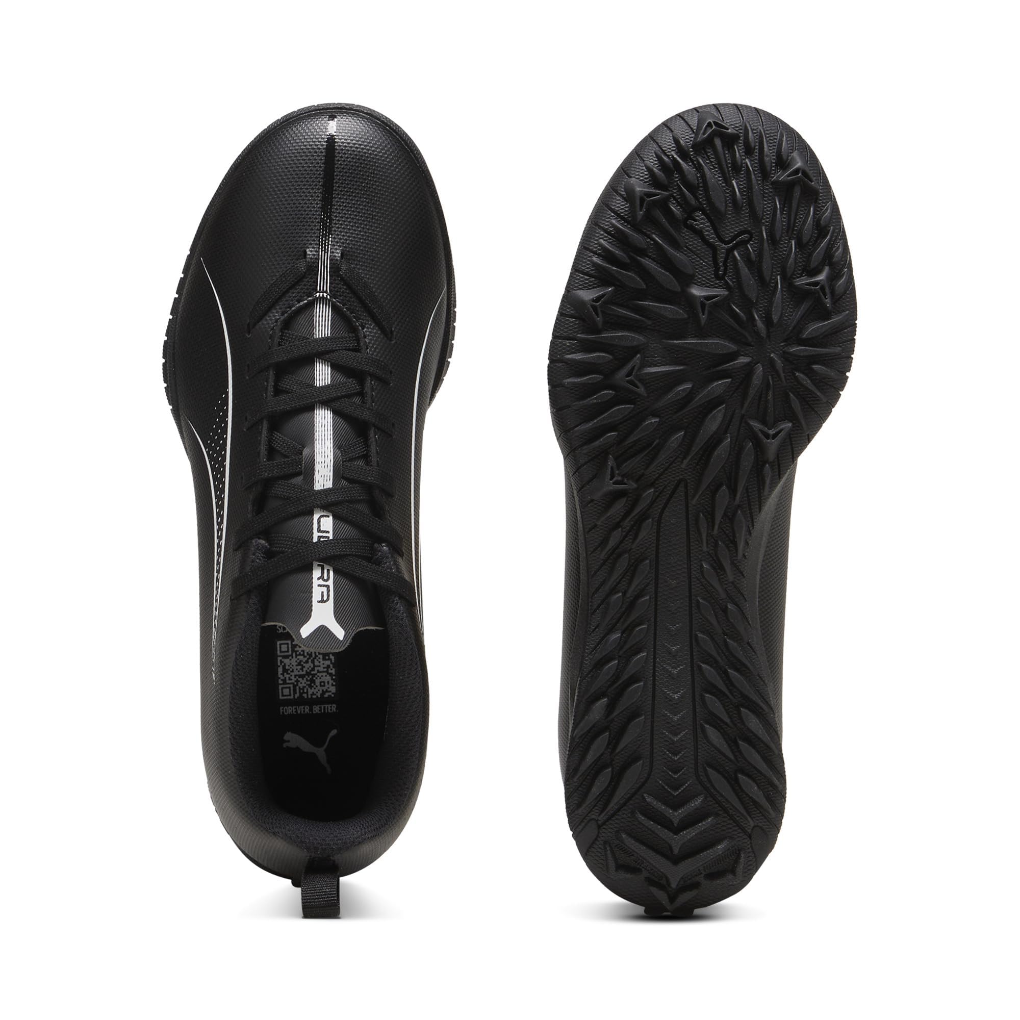 PUMA Ultra Play Turf Training Sneaker, Black White, 6.5 US Unisex Big Kid