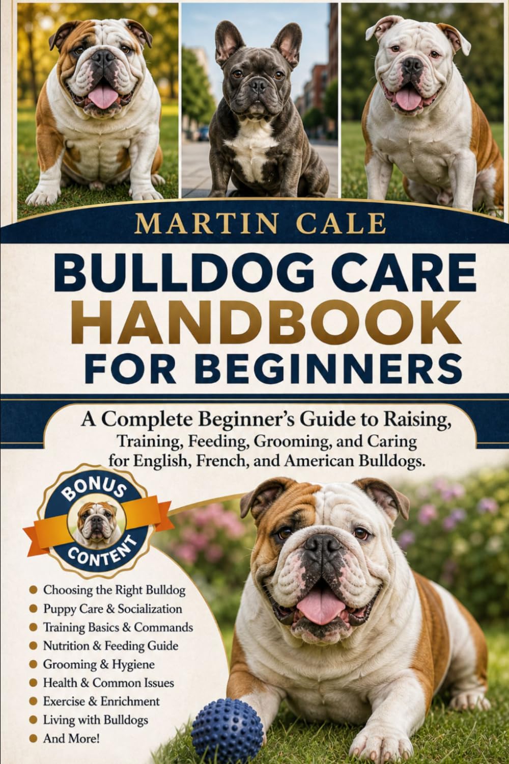 BULLDOG CARE HANDBOOK FOR BEGINNERS: A Complete Beginner’s Guide to Raising, Training, Feeding, Grooming, and Caring for English, French, and American Bulldogs.