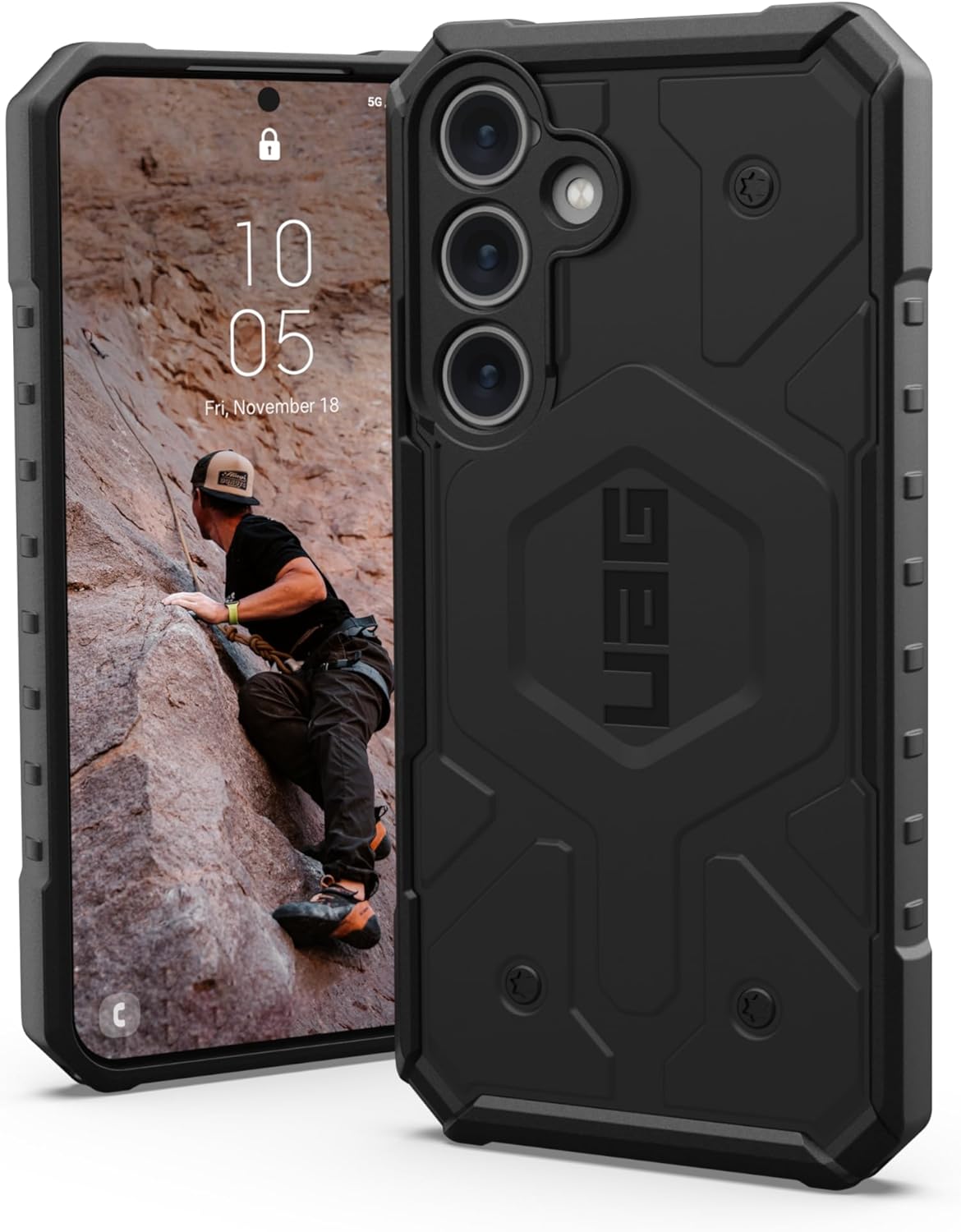 URBAN ARMOR GEAR UAG Designed for Samsung Galaxy S24 Case 6.2" Pathfinder Black, Rugged Military Drop-Proof Impact Resistant Non-Slip Protective Cover