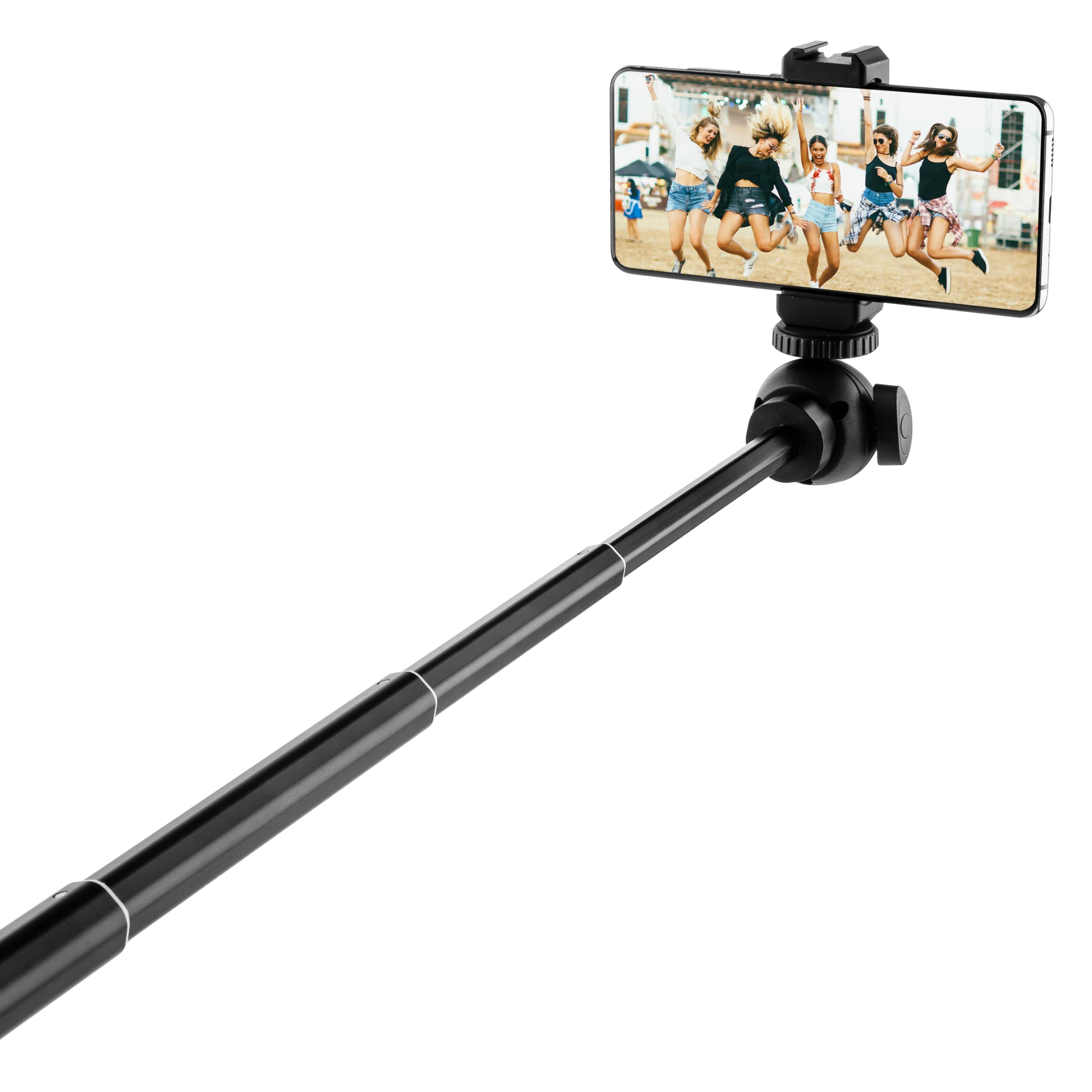 MOJOGEAR Zestaw Vlog: mini statyw, uchwyt na telefon komórkowy i bardzo długi kijek do selfie