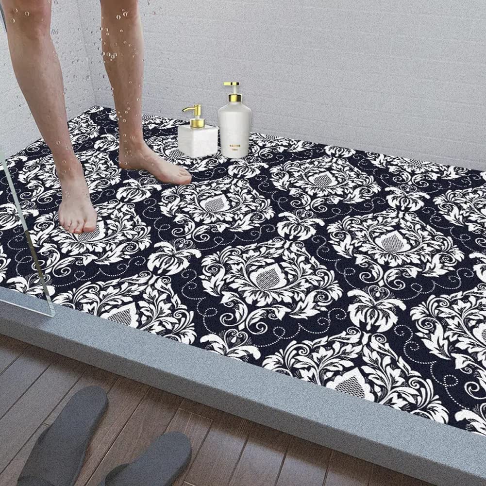 Loofah mata łazienkowa z odpływem, miękka mata pod prysznic, do kabiny prysznicowej, antypoślizgowa mata pod prysznic, duża mata łazienkowa z PCW, zapobiegająca upadkowi dla zwierząt domowych, dzieci,