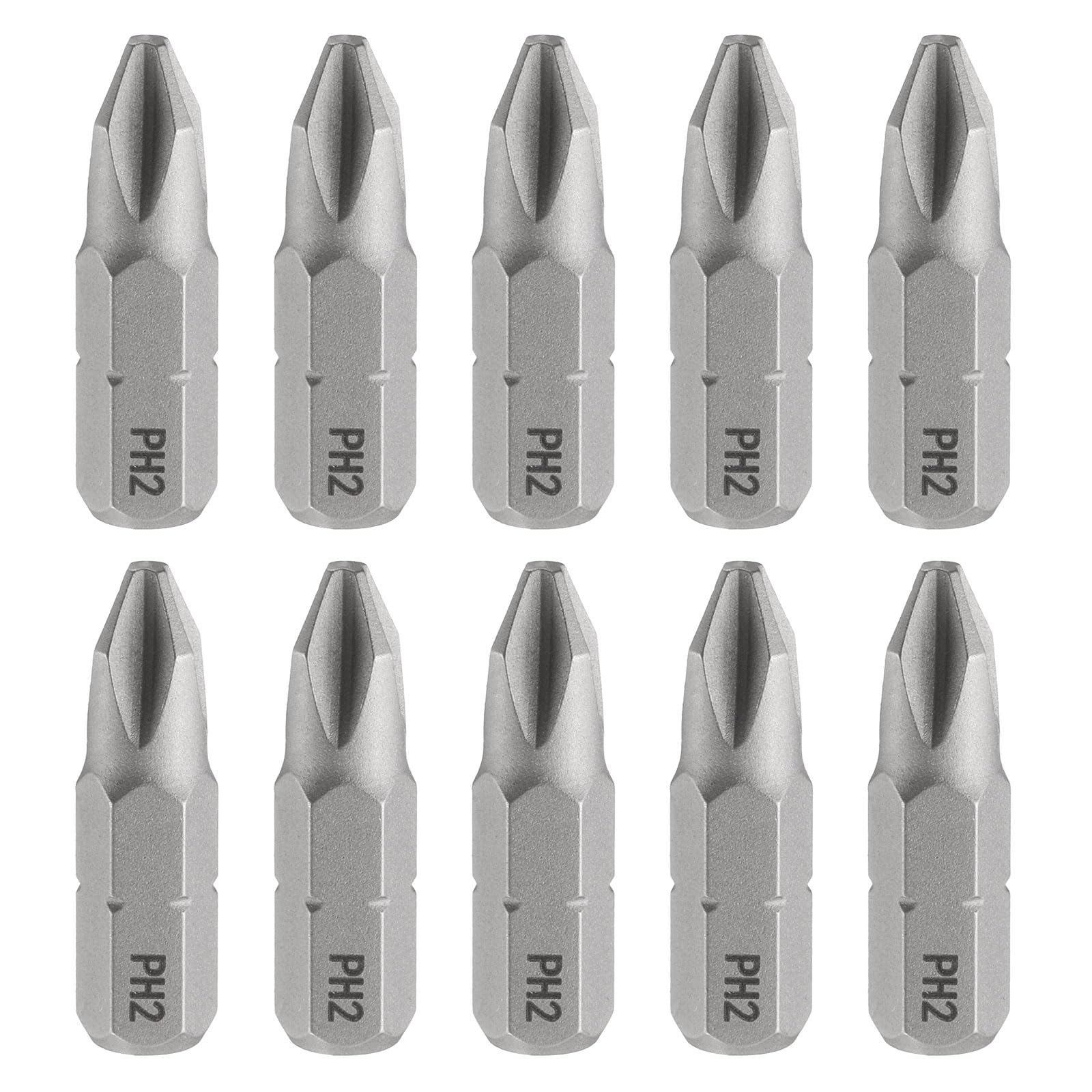 HARFINGTON 10pcs PH2 Phillips Screwdriver Bit 1/4" Hex Shank 25mm/1" Length Magnetic Cross Head Hex Bits S2 Steel Screw Driver Bit