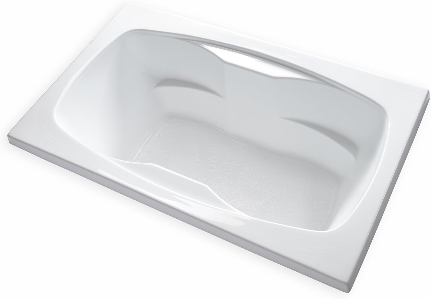 Carver Tubs - AR6042 - Modern Acrylic Fiberglass Soaking Bathtub - w/Spacious Interior - White Acrylic Rectangle Tub, Modern Built-in w/Armrest - Deep Relaxing Soak - 60"L x 42"W x 20.5"H