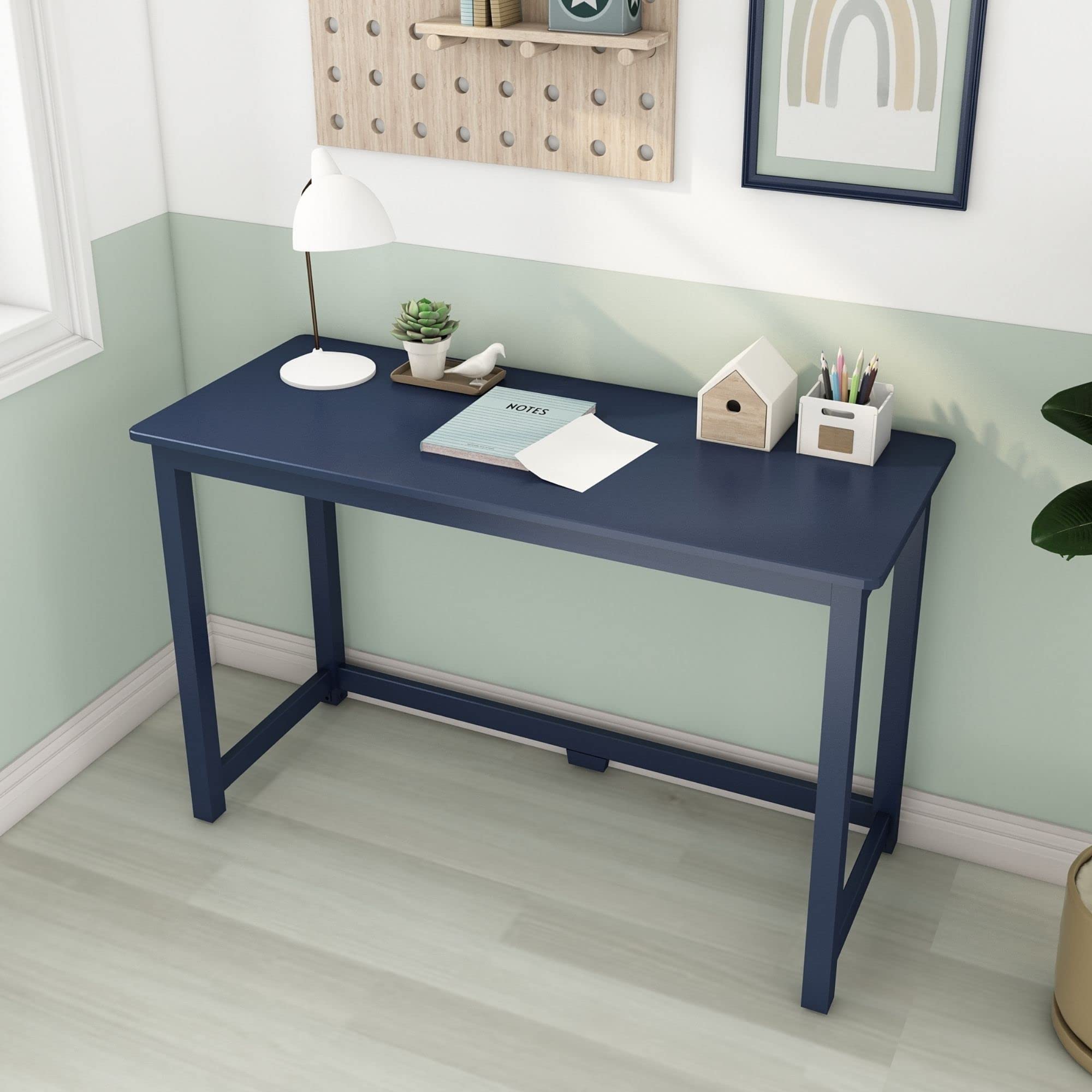 Amazon | Max & Lily 木製デスク 47インチ ブルー | 机 | 文房具