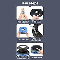 Vista 7 de Robot aspirador de limpieza húmeda, robot automático de trapeador de suelo con aspiradora de agua y trapeador (negro) - Carga USB