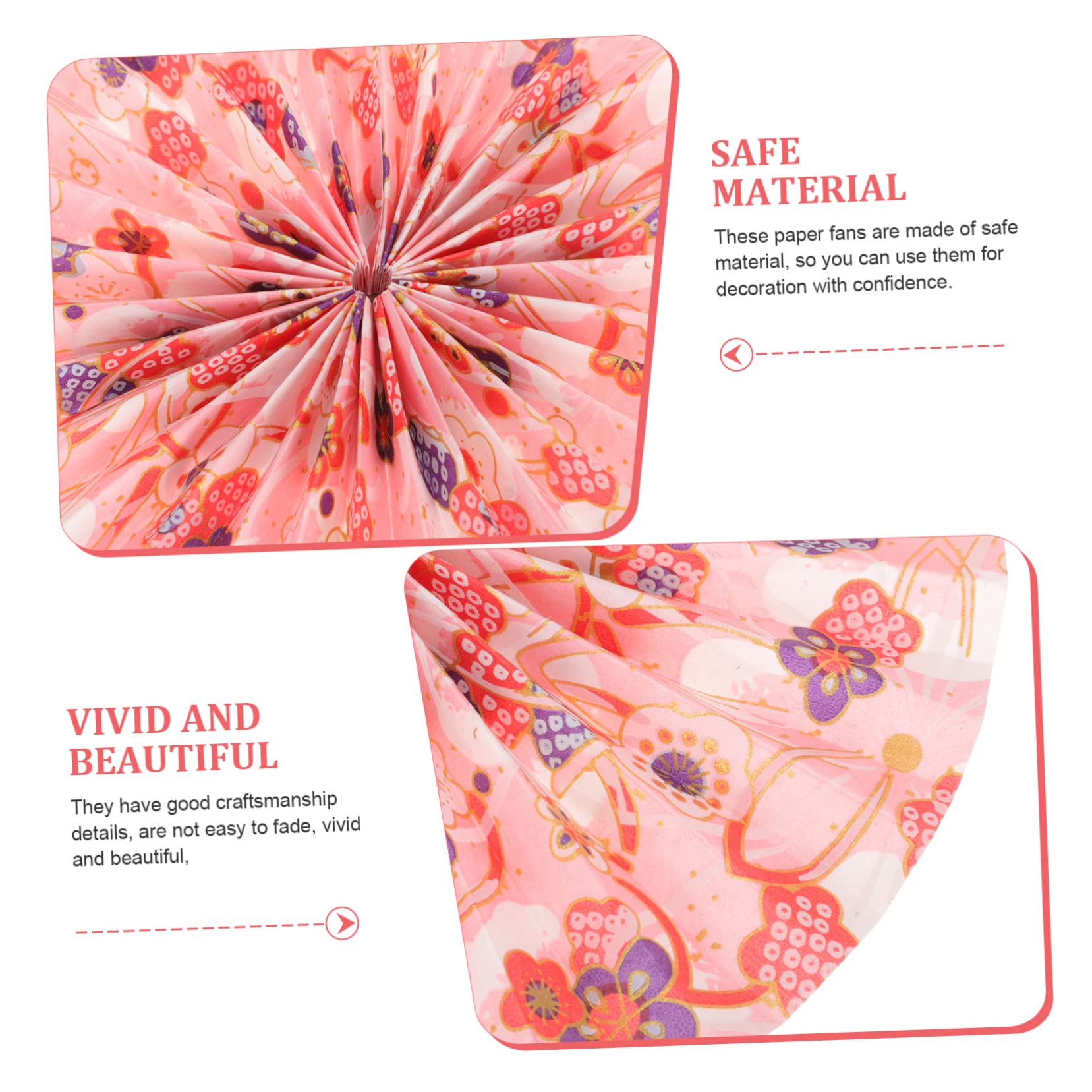 ABOOFAN STK Fächerblume aus japanischem Papier Klebeband doppelseitig Double Sided Tape Hochzeitspapier-Fans Zellpapier-Fan Dekoration Hochzeitsdeko Papierfans basteln Papierstütze