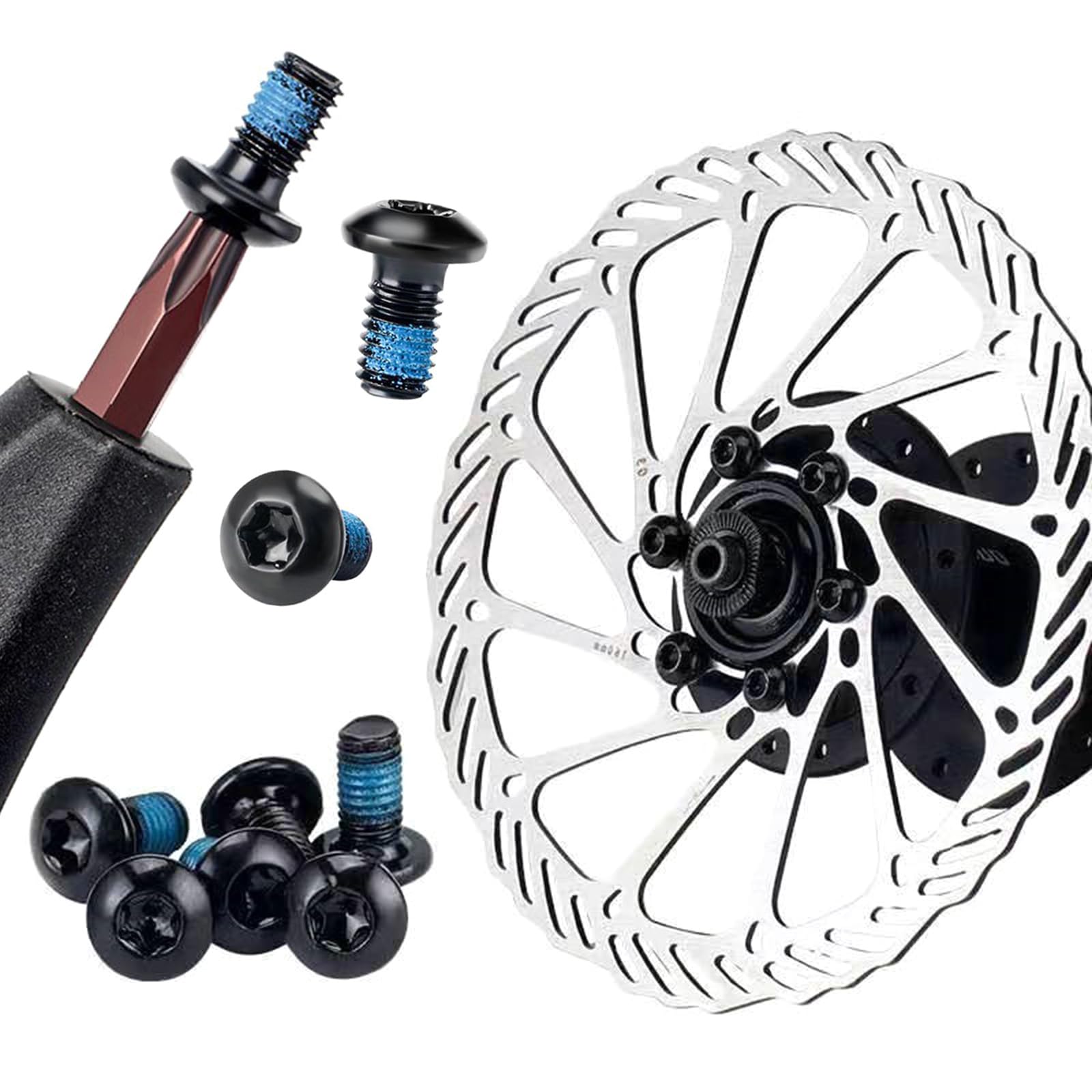 CHENZILIN 20 Pcs Bicycles Disc Brake Bolts Bike Rotor Screw Bike Disc Brake Rotor Bolts M5x10mm Screw for Road Mountain Bike