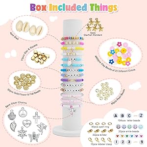 LZOUOWO 5300 Clay Beads Bracelet Making Aesthetic Kit, Polymer Heishi Preppy Letter Beads for Friendship Bracelet, Pearl Disc Beads Charms for Jewelry Making, DIY Creative Gift for Girls 8-12 Teens