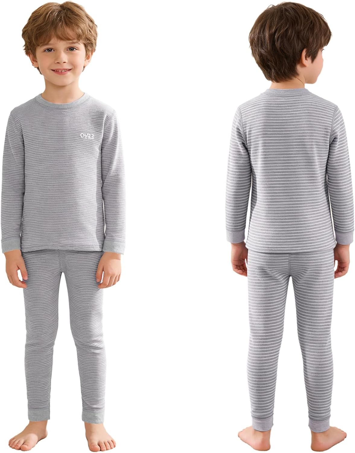 JEYPINMI Toddler Long Johns Thermal Underwear Set for Girls Boys Base Layer Tops with Bottom Cold Weather Fleece Lined