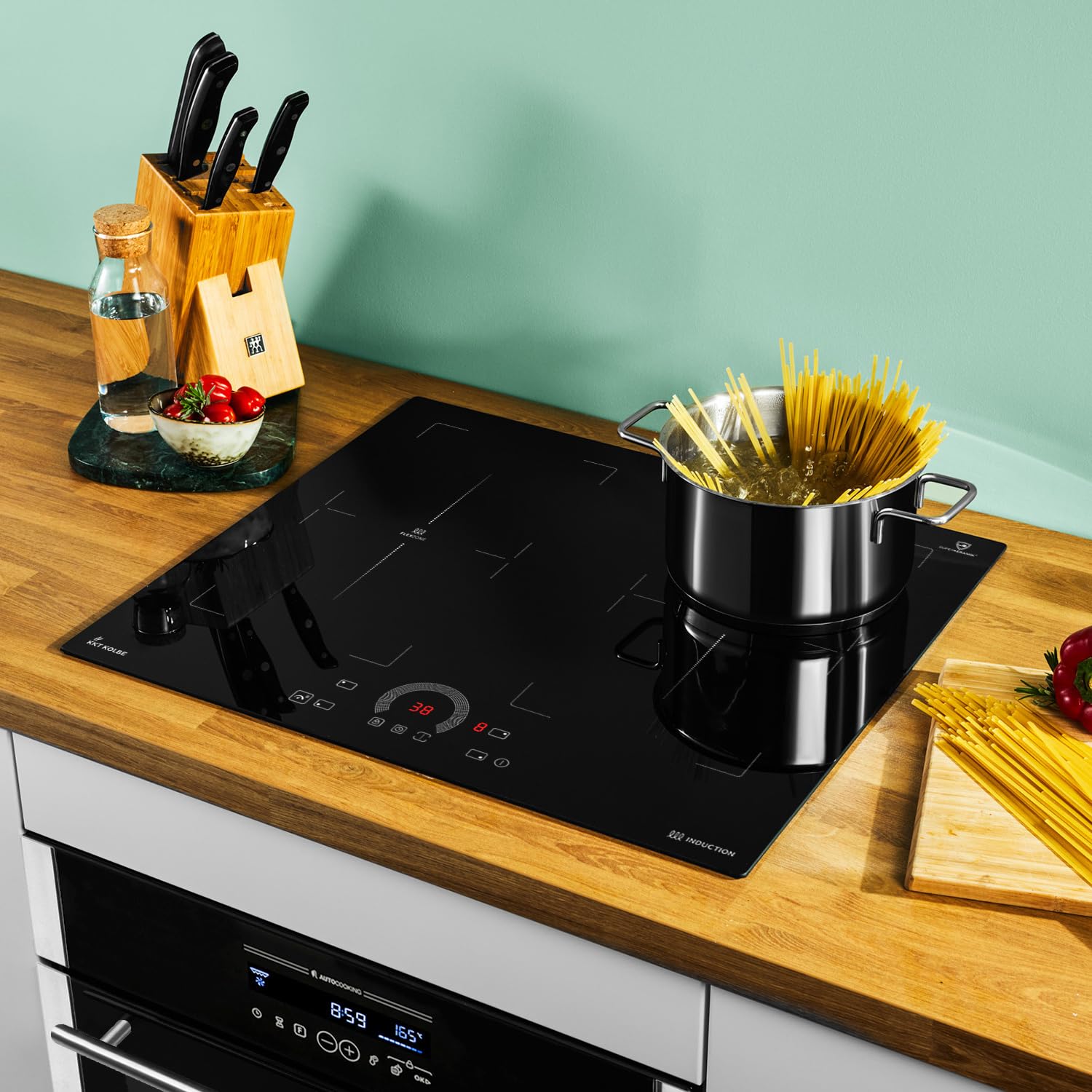 KKT KOLBE piekarnik elektryczny do zabudowy 60cm EB8016ED + 59 cm płyta indukcyjna IH85904FZ / gorące powietrze/grillowanie/szuflady teleskopowe/katalizator/flex strefa / SET8016IH594FZ