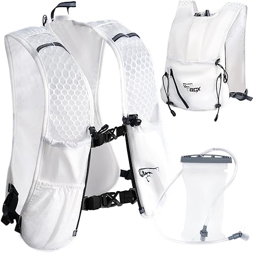 Miniatura 8 de Mochila de hidratación para mujeres y hombres, chaleco ligero para correr con bolsa de agua de 1.5 L, mochila de agua transpirable para senderismo,