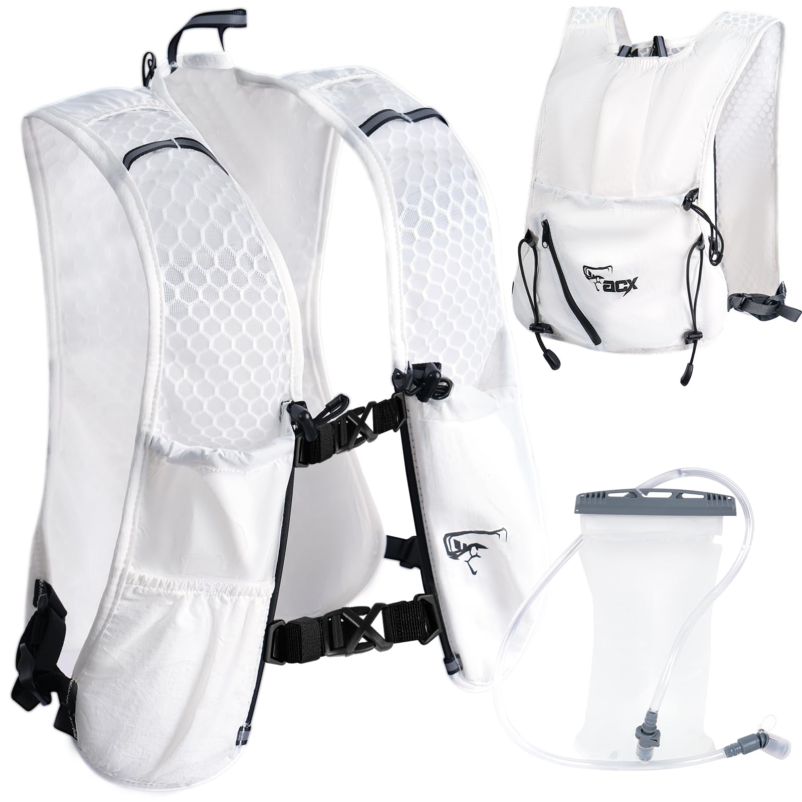 Mochila de hidratación para mujeres y hombres, chaleco ligero para correr con vejiga de agua de 1.5 L, mochila de agua transpirable para senderismo, correr, ciclismo, escalada, color