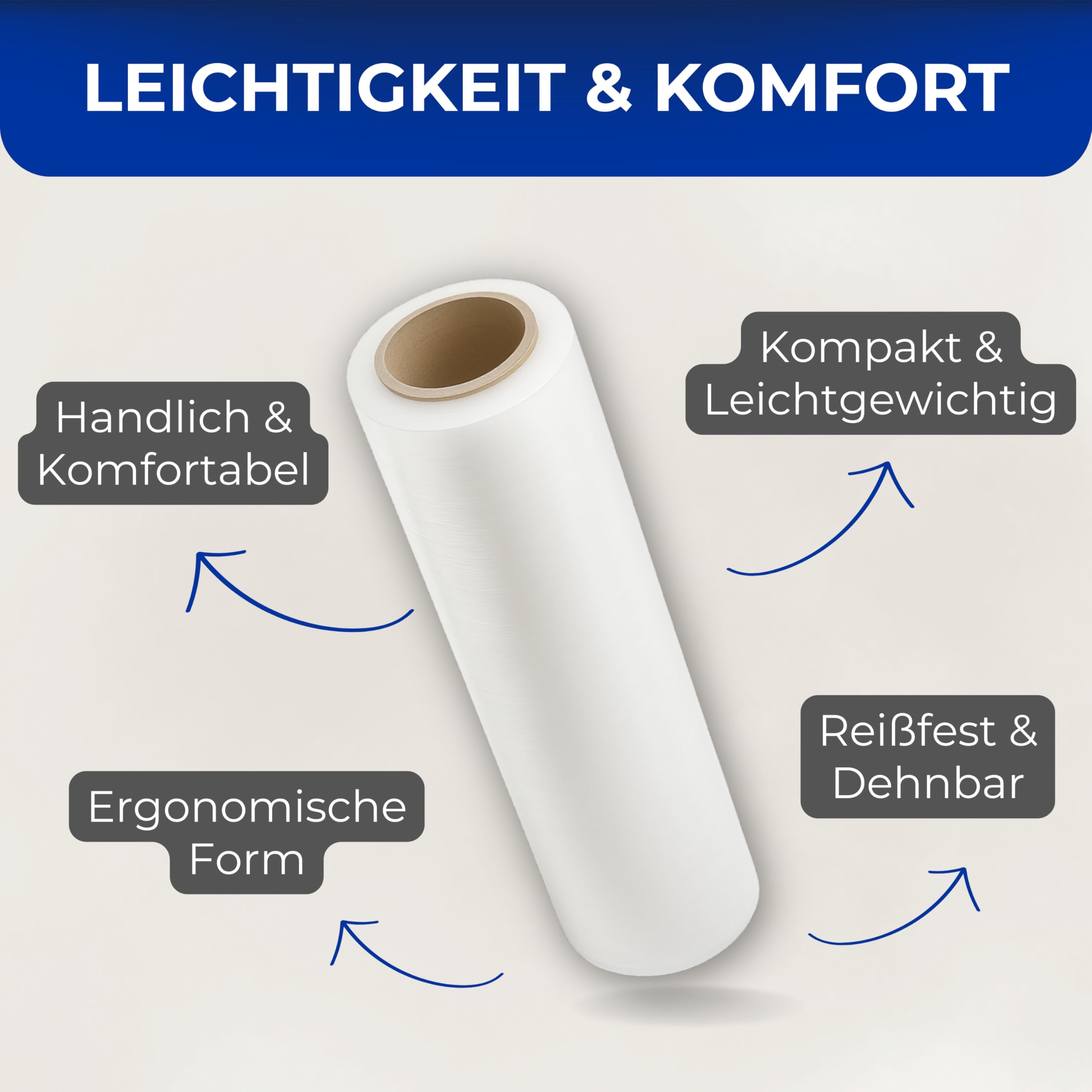 RAGO Stretchfolie Transparent 25cm 6 Stück I Handfolie für Umzug, Haushalt & Transport I Leichte Wickelfolie 300g I Flexible Verpackungsfolie mit Ø38mm Kern I Packfolien