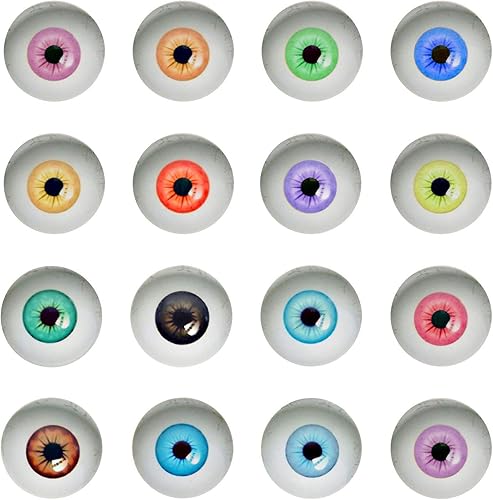 Miniatura 7 de Julie Wang 100 ojos humanos de cristal de Halloween de 0.24 pulgadas para esculturas artísticas, accesorios, máscaras, trajes para taxidermia