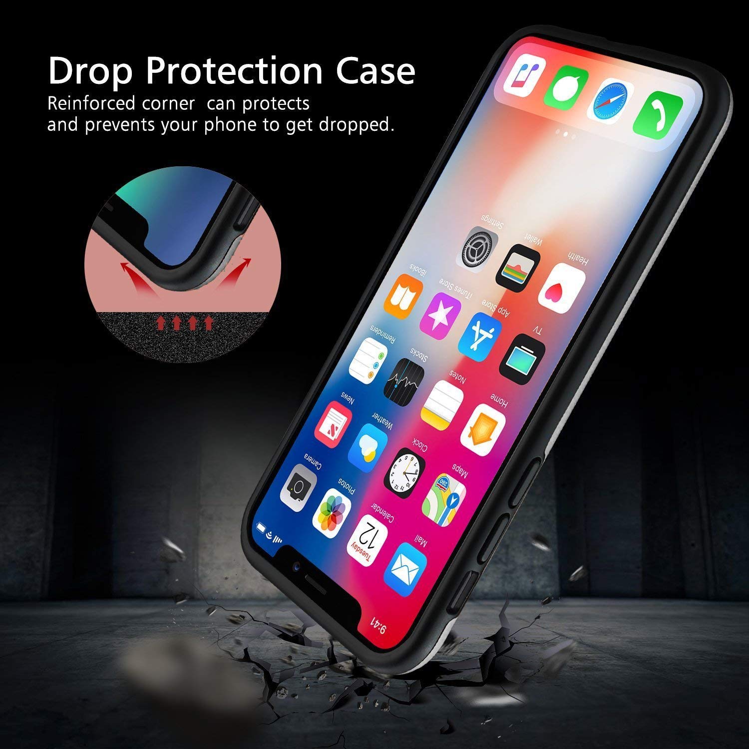 Amazon | Owrora iPhone Xs Maxケース 指ストラップケース 指リング