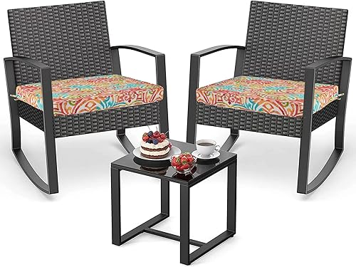 Miniatura 8 de FUNHOME Cojines para sillas de patio de 18.5 x 18.5 x 2.5 pulgadas, cojines de asiento impermeables para muebles de patio, paquete de 2,