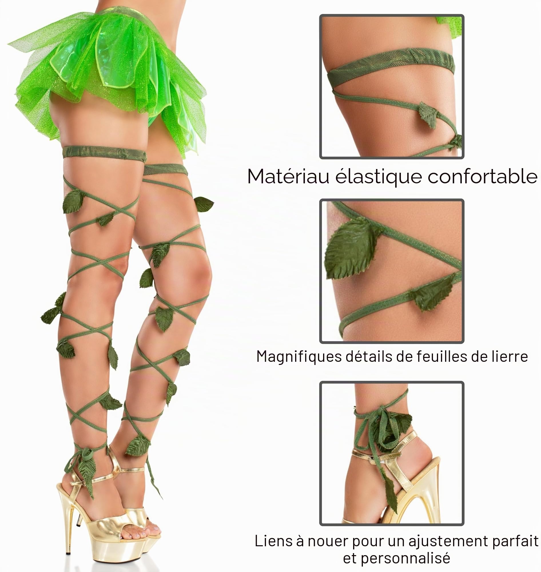 Leg Avenue Ivy Shimmer porte-jarretelles Guêtres d'écurie, taille unique