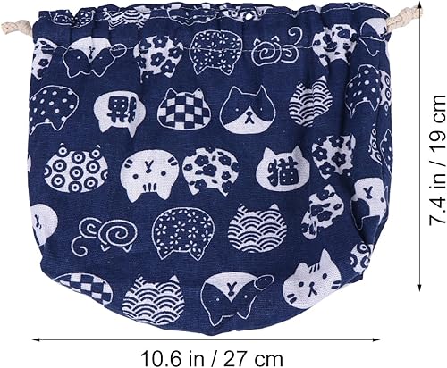 Vista 2 de TOYANDONA Bolsa de almuerzo de algodón y línea azul