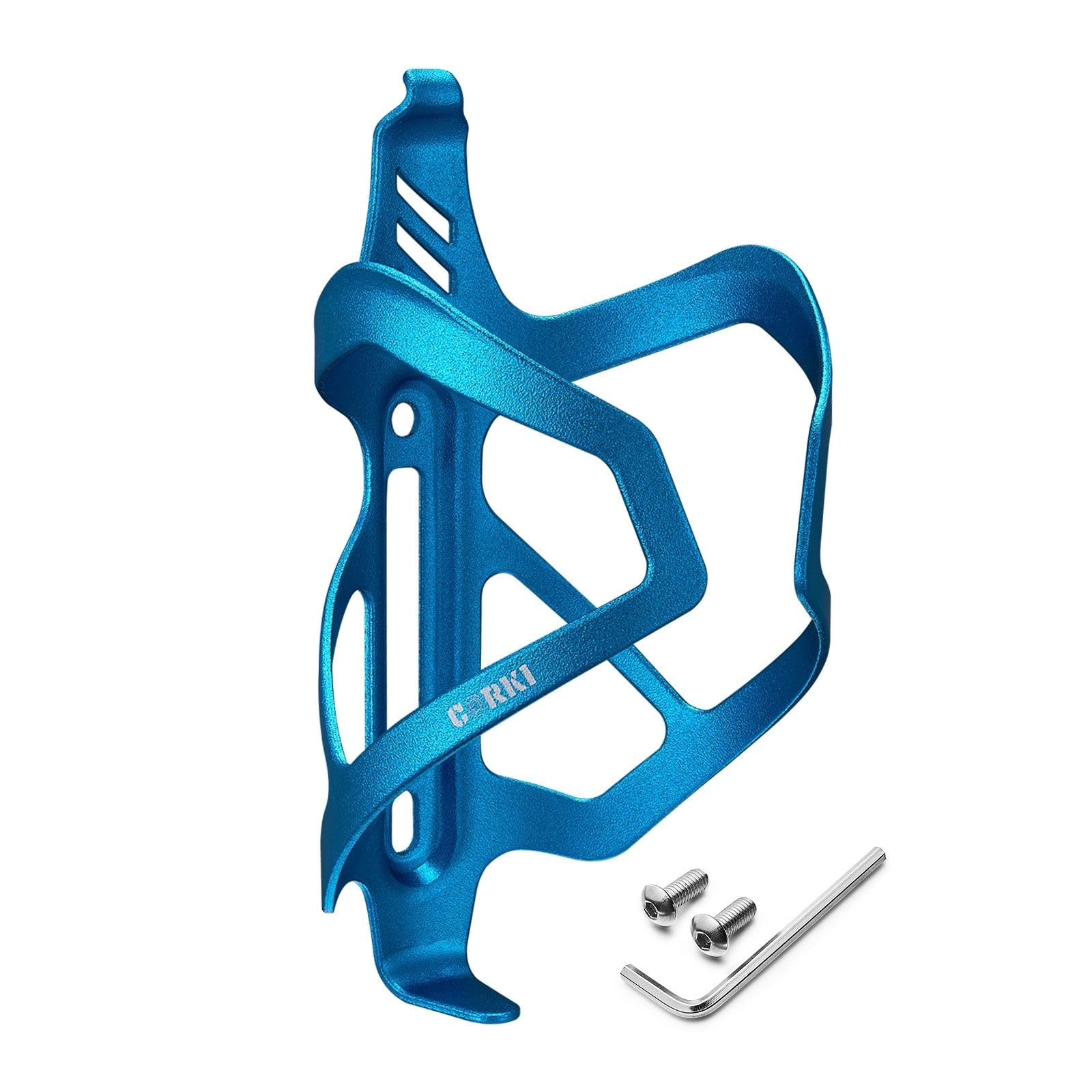 Corki Cycles Heavy Duty Bike Water Bottle Holder, Lightweight Aluminum Cage Shockproof Design for Road Mountain Gravel Bikes, Holds 18-30 oz, 1-Pack