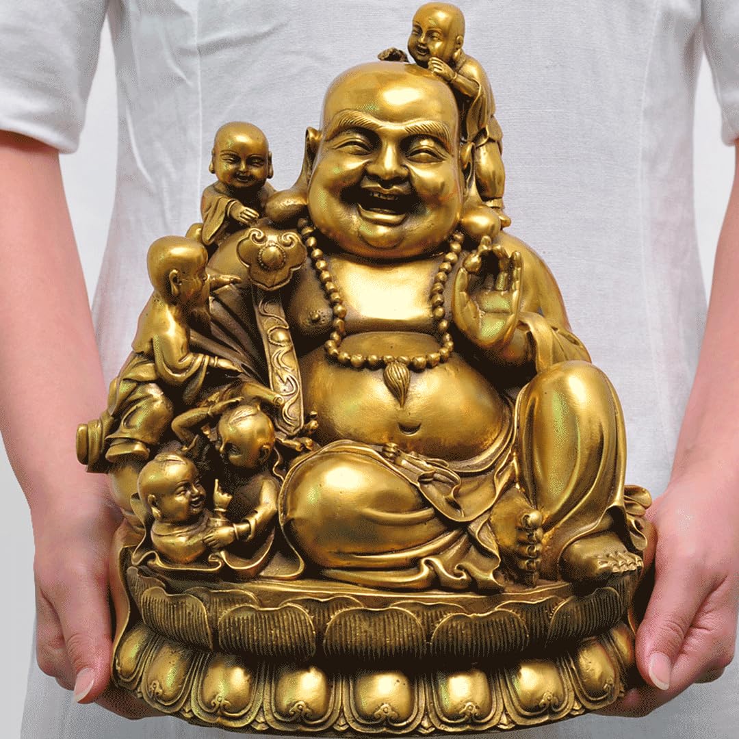 七福神 真鍮製 在銘 常雲 布袋立像 仏像 布袋様 置物 縁起物 唐金 71kAKF0GAvL._AC_UF894,