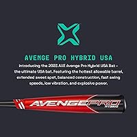 Vista 2 de Axe Bat 2023 Avenge Pro Hybrid (-10, 2-5/8 pulgadas) USA Bate de béisbol, híbrido de 3 piezas, rojo/negro