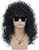 VGbeaty Mens Slash Long Curly Black Hard 70s 80s Rocker Wig Halloween Costume Cosplay Wig Black