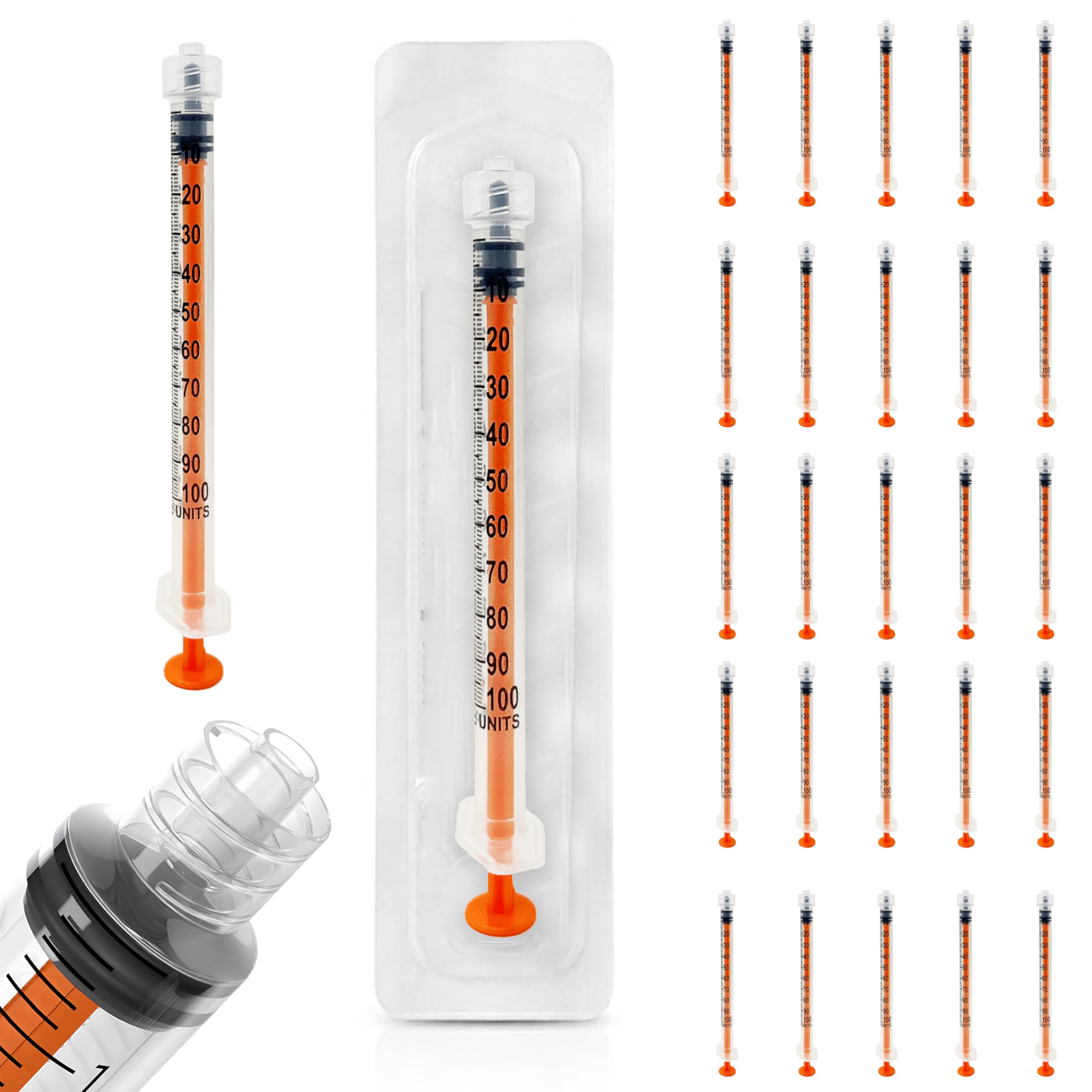 Siringhe sterili Luer Lock 1 ml - siringa senza ago, cono centrale, atossiche, apirogene