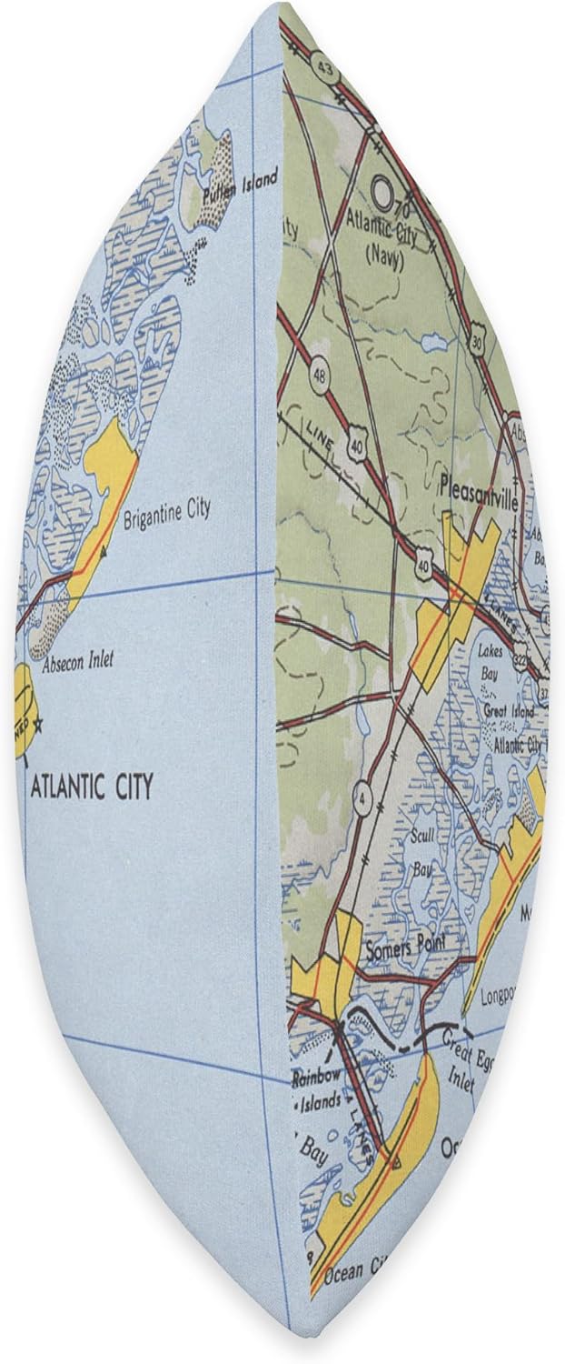 Vintage Atlantic City NJ Map (1946) Throw Pillow