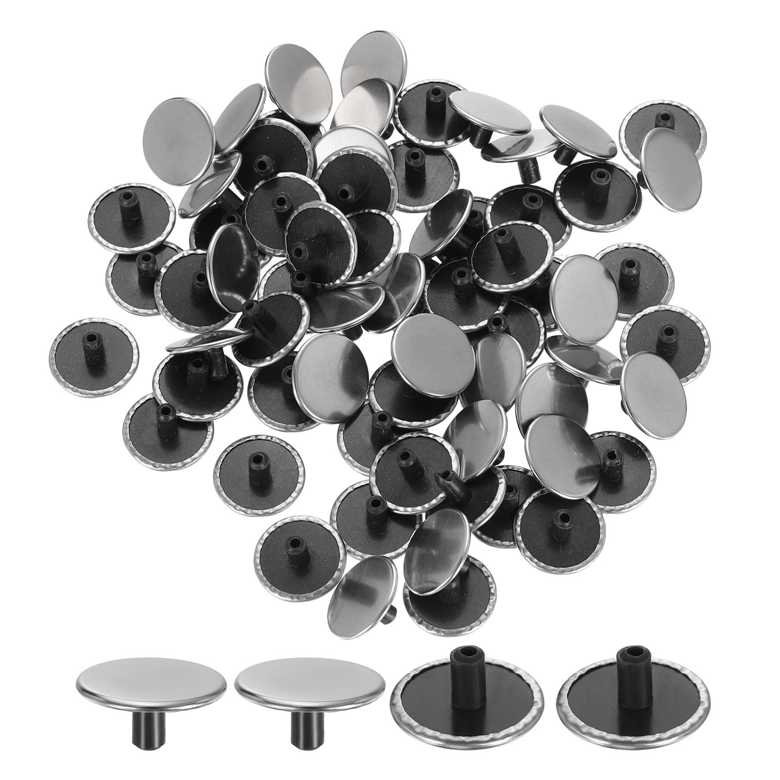sourcing map 120Pcs 3x13mm Plastic Hole Plugs, Round Screw Cap Cover, Panel Drill Hole Plugs for Furniture Cabinet Cupboard Shelves Fencing Post Pipe Insert End Caps, Nickel
