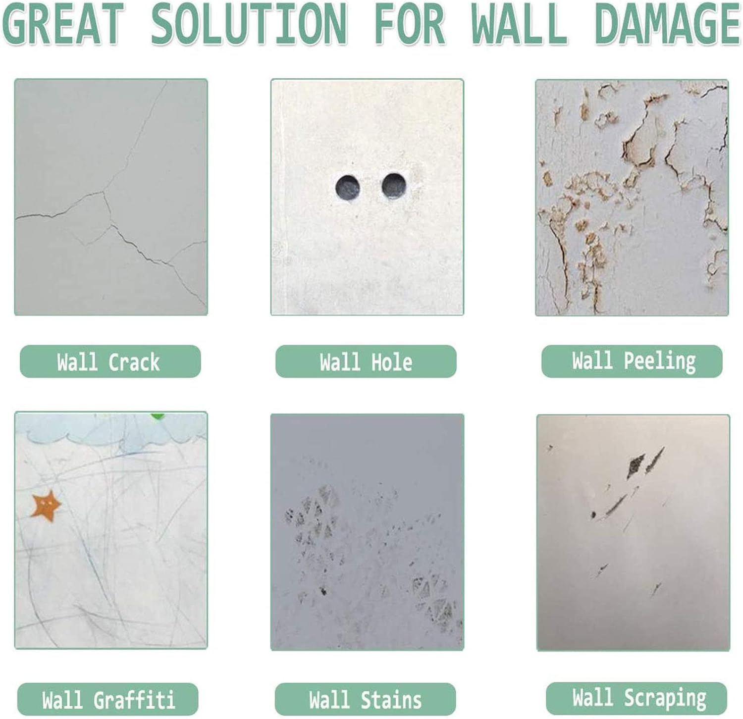 2 Pack Safemend Wall Mending Agent Repair Cream Drywall Patch,Drywall Repair Kit - Quick & Easy Solution to Fill The Holes and Crack in Your Wall Surface Crack Sealer for Wall,Wood & Plaster (2X100g) - - 