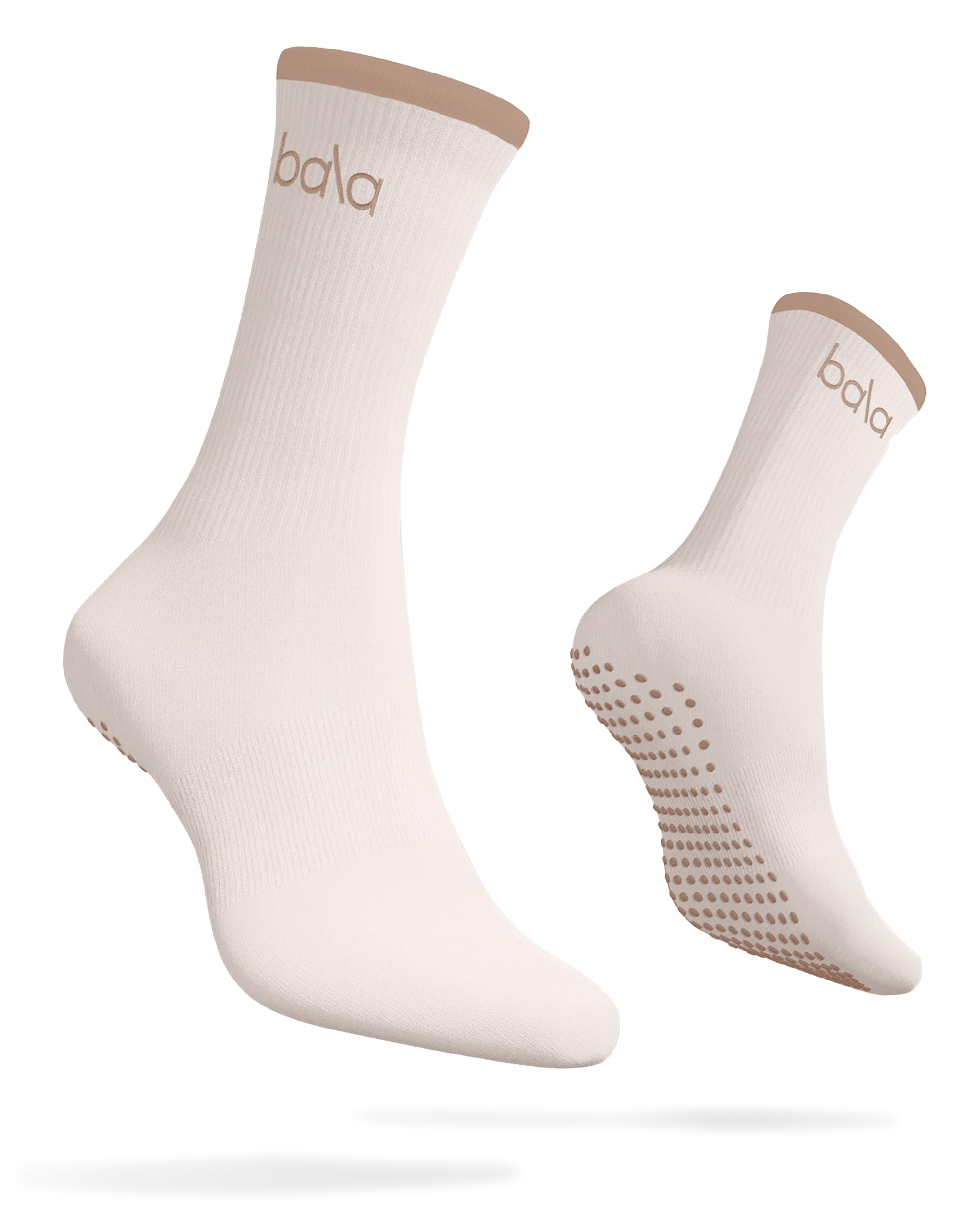 High Pilates Socks for Women, Non-Slip Classic Crew Socks