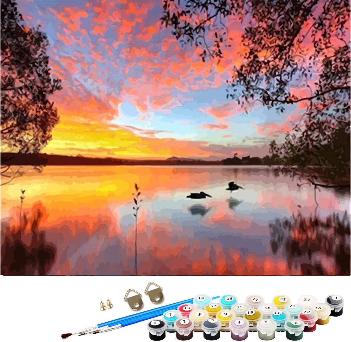 ABEUTY Malen Nach Zahlen Set – 40x50 Cm Leinwand, Inkl. Pinsel & Farben