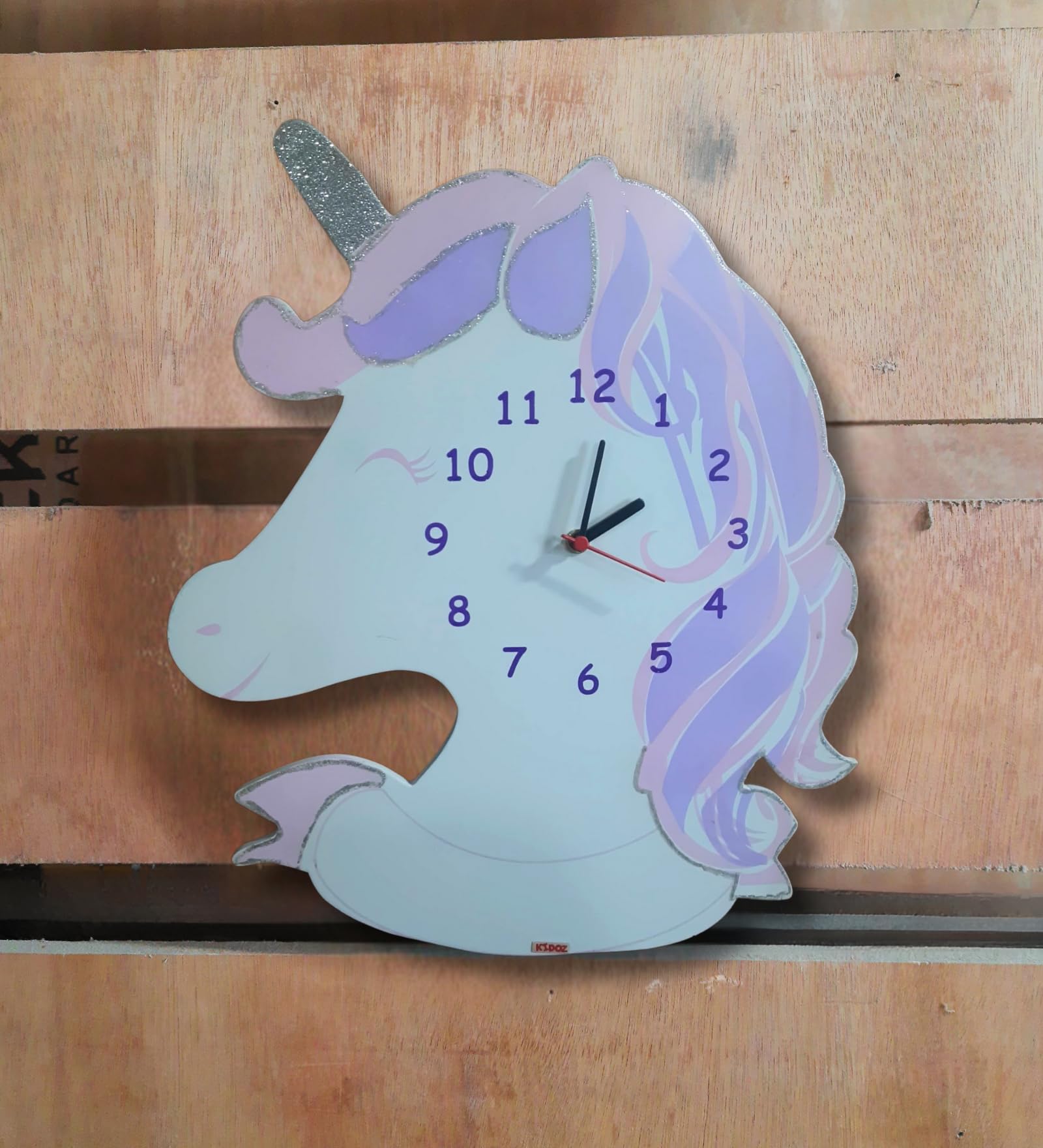 KIDOZ Unicorn Shaped Clock- Whimsical Pastel-Colored Timepiece, Perfect for Your Princess' Room Decor- Easy-to-Read Numbers for Learning Time| Ideal Gift for Kids- White