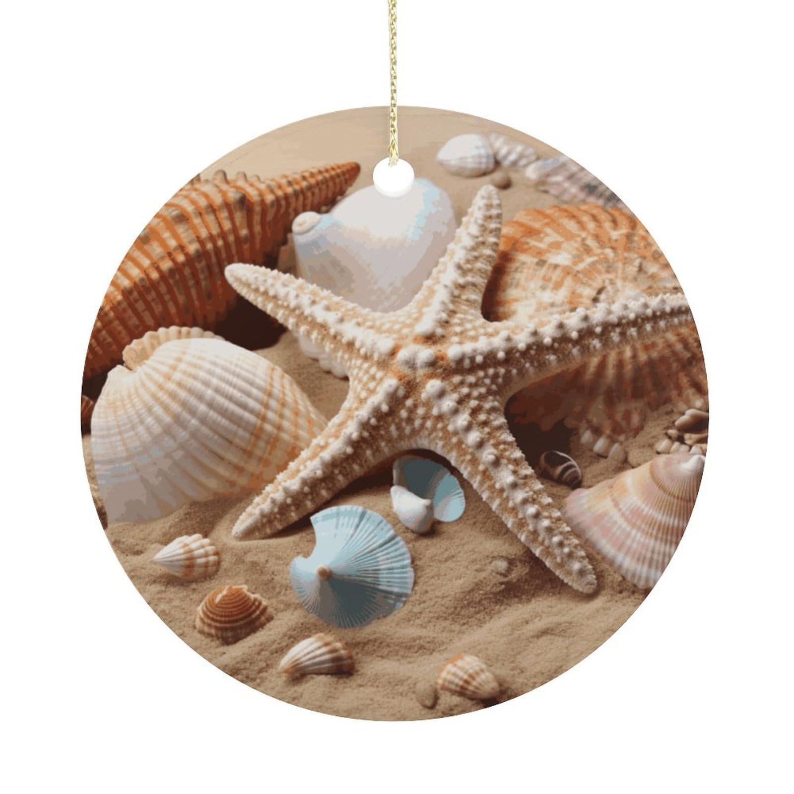 Adfgyerh Women's Style Seashells Starfish Hanging Ceramic Ornaments, Christmas Tree Decorations, Funny Home Decor Gifts For Sisters & Work Best Friends