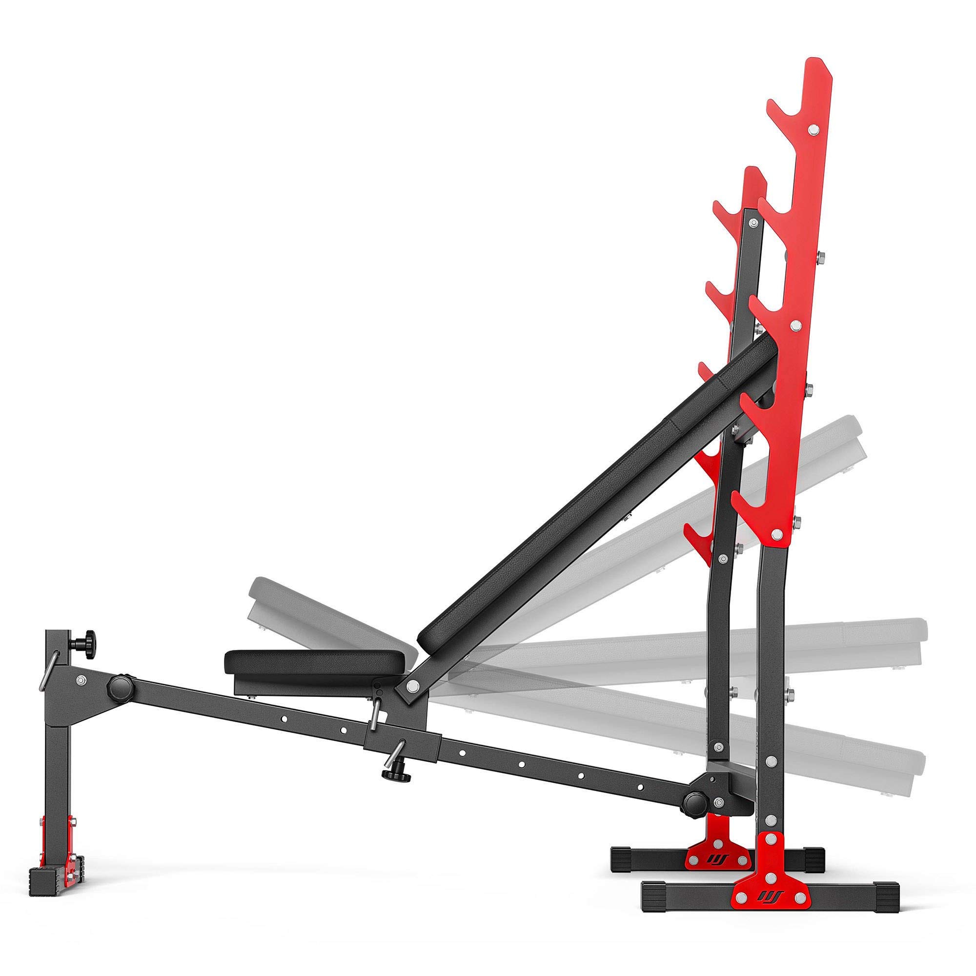 Banco de musculación ajustable Marbo Sport con soporte para pesas MH-L107 2.0 | Made in EU