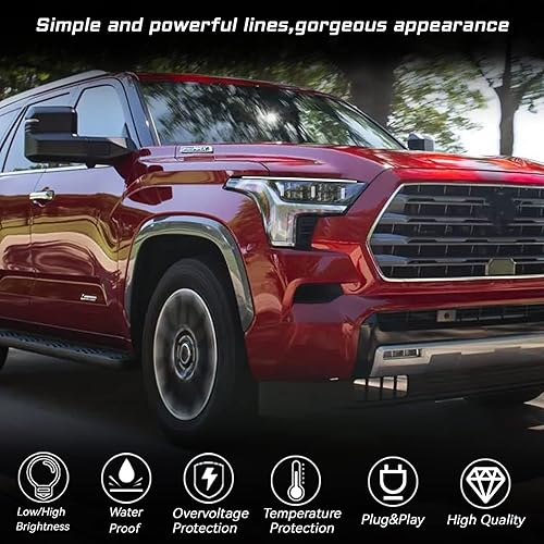 Miniatura 6 de Switchback - Cubierta de faros delanteros color blancoámbar, función LED, luz de circulación diurna, señal de giro ámbar secuencial compatible con