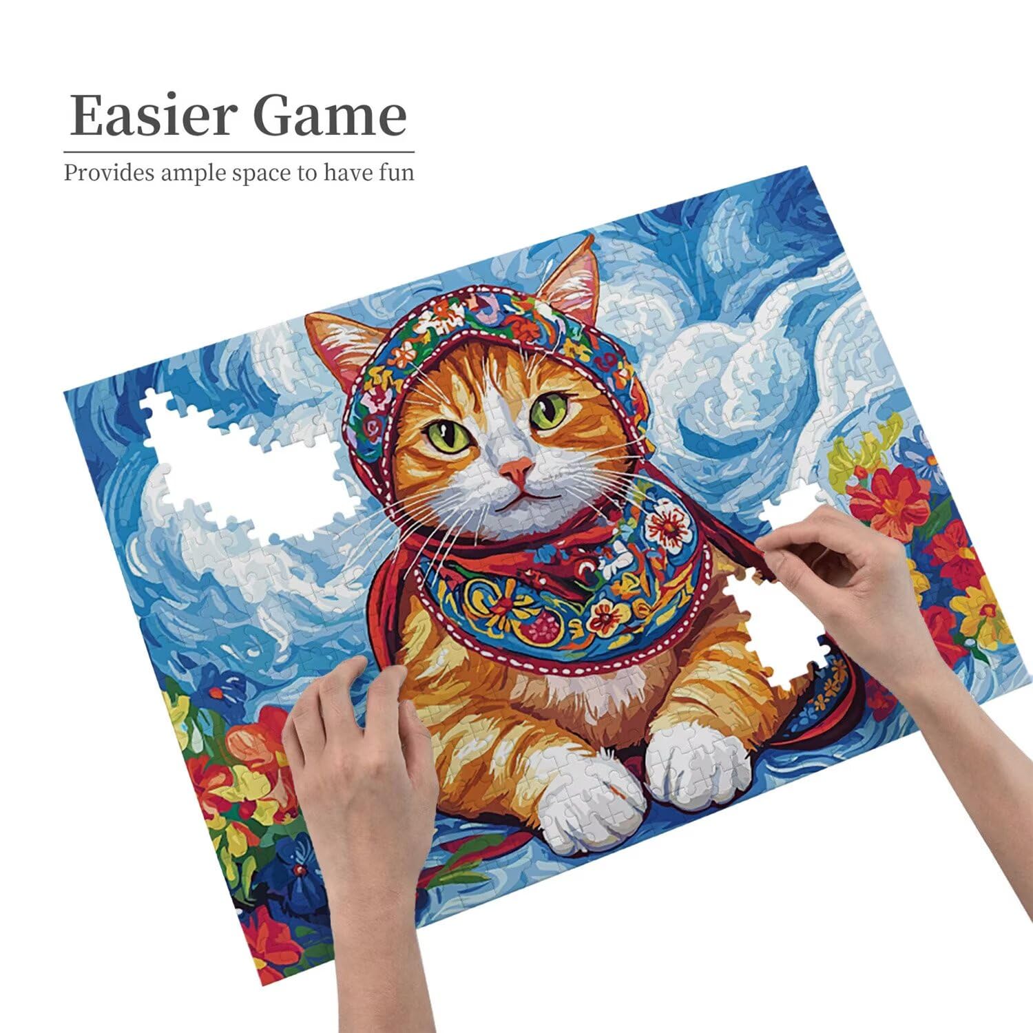 Pomarańczowy kot - Puzzle 2000 sztuk dla dorosłych - Puzzle DIY, kreatywna rozrywka, nowoczesna sztuka, klasyczne puzzle dla dorosłych i nastolatków w wieku 12 lat, pomysł na prezent dla mężczyzn i