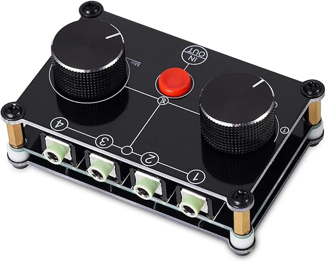 Nobsound MC104 4 (1) -IN-1 (4) -OUT 3.5mm Stereo Audio Switcher 4-way Manual Selector Splitter Box