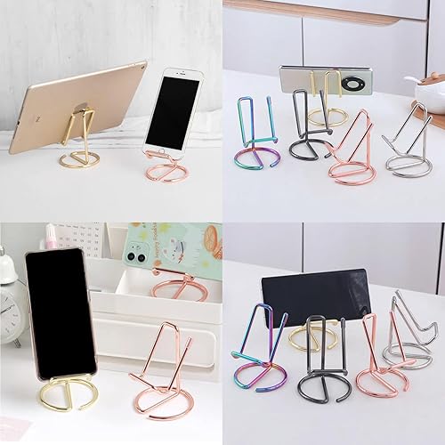 Miniatura 5 de Leicraft Tarjetero para escritorio, bonitos organizadores de tarjetas de metal y accesorios de escritorio de oficina para hombres y mujeres (negro