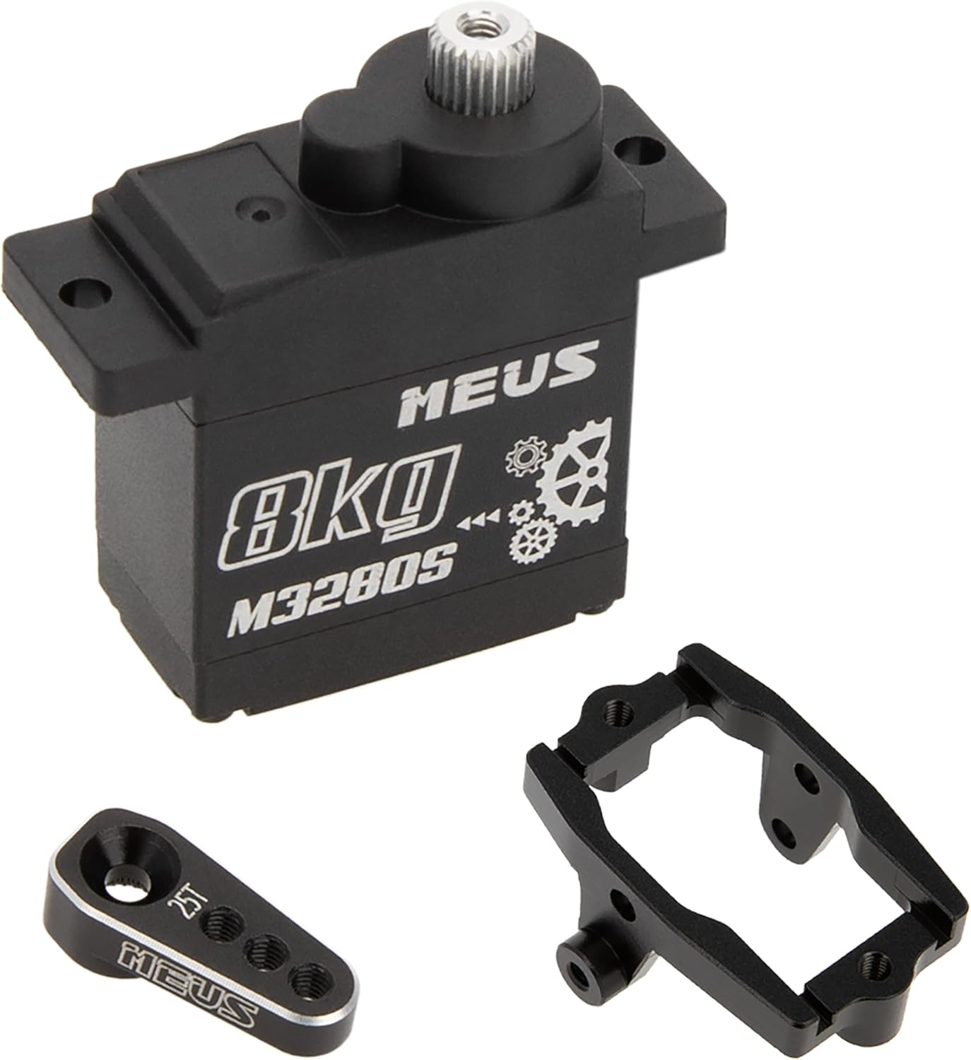 MEUS Racing Cored TRX4M Steering Servo with Mount and Servo Horn for TRX4M 1/18 RC Crawler Upgrades Parts, ONLY for Stock Frame(M3280S)