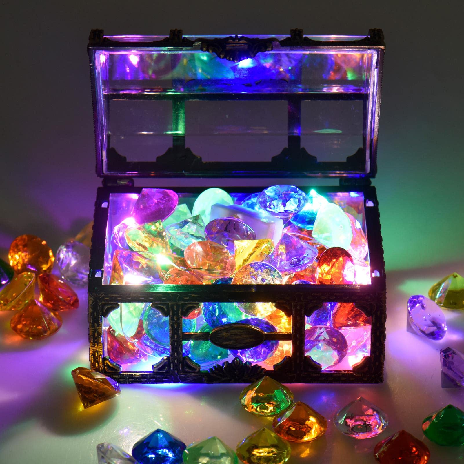 トロピカルおもちゃの宝箱ジュース Amazon.co.jp: 宝石おもちゃ 宝箱おもちゃ カラフル 宝石