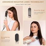 5 en 1 Set de brosse à cheveux pour sèche-cheveux, pince à cheveux avec Air Style Wrap Styler, Négatif Ionic Magic Style Set, Détachable Air Curler pour Volumizer, Straightener, L'essuyage