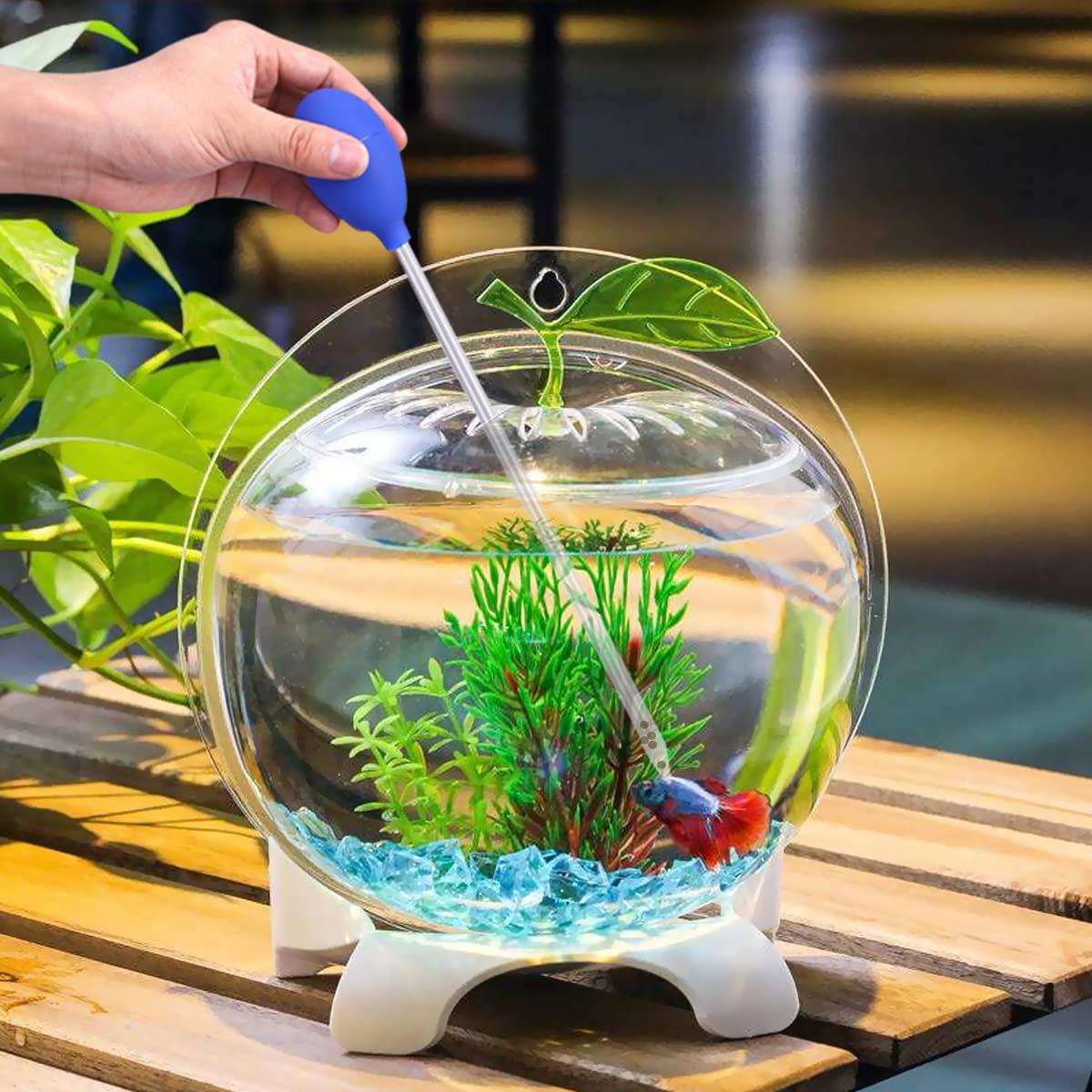 2-in-1 Aquarium Waterwisselaar met Sifon en Grindreiniger - Efficiënte Waterverversing