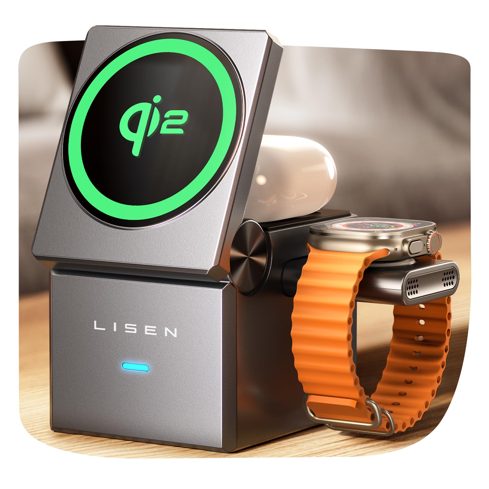Amazon.co.jp: LISEN magsafe 充電器【Qi2認証】3in1ワイヤレス充電器