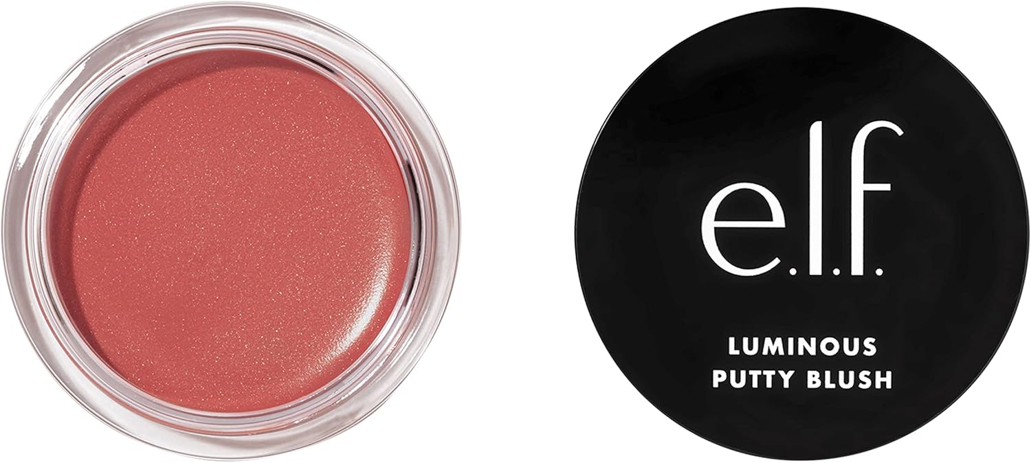 e.l.f. Lichtgevende Putty Blush, Putty To Powder Blush met een Shimmer Finish, Lichtgewicht, Bouwbare Formule, Belize
