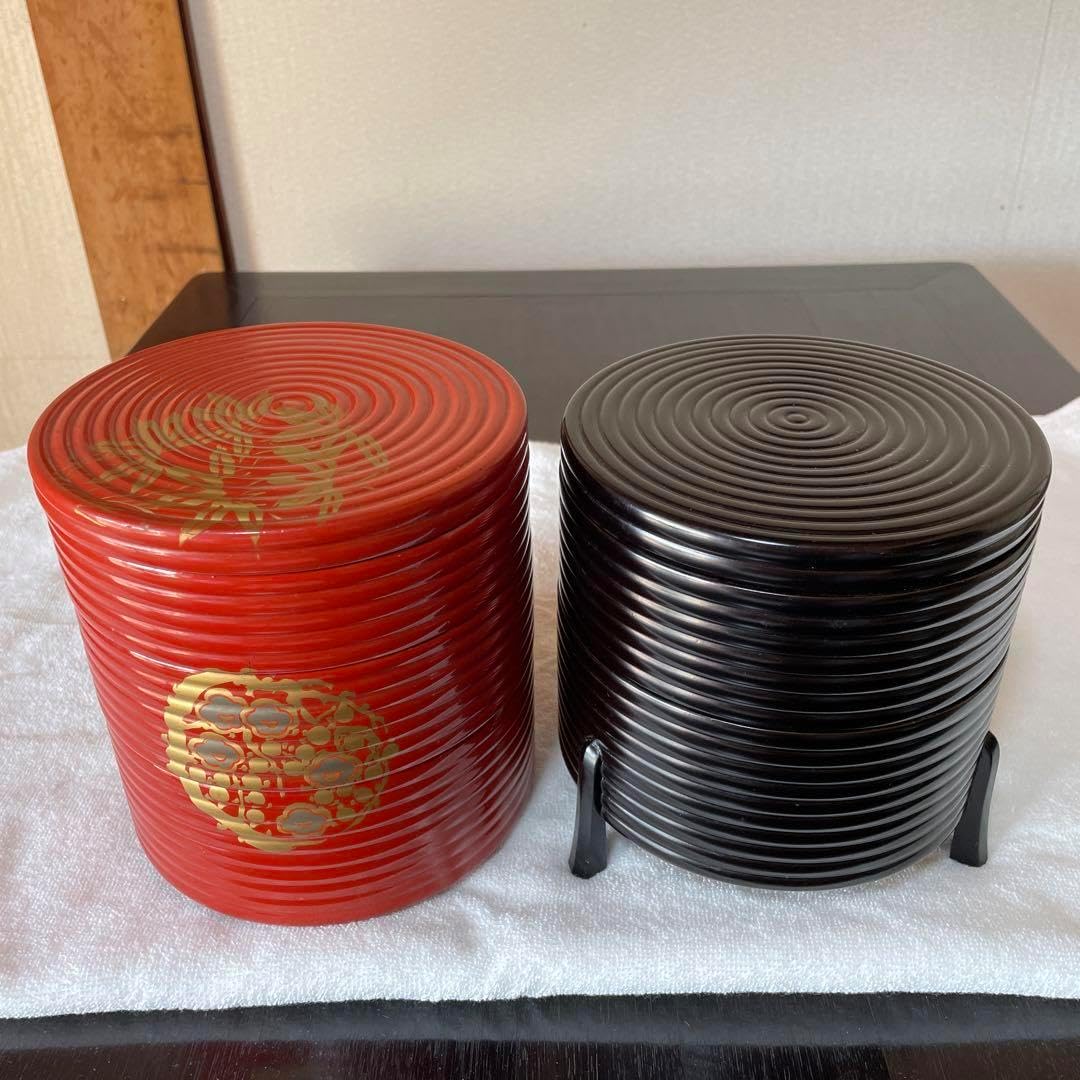 期間限定お値引き お重箱 赤 黒 木曽漆器 昭和初期 アンティーク 新品 お お重箱 赤 黒 木曽漆器 昭 和初期 アンティーク 2025年最新