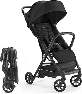 Inglesina Quid Baby Stroller - Lightweight at 13 lbs, Travel-Friendly, Ultra-Compact & Folding - Fits in Airplane Cabin & Overhead - for Toddlers from 3 Months to 50 lbs - Large Canopy, Onyx Black