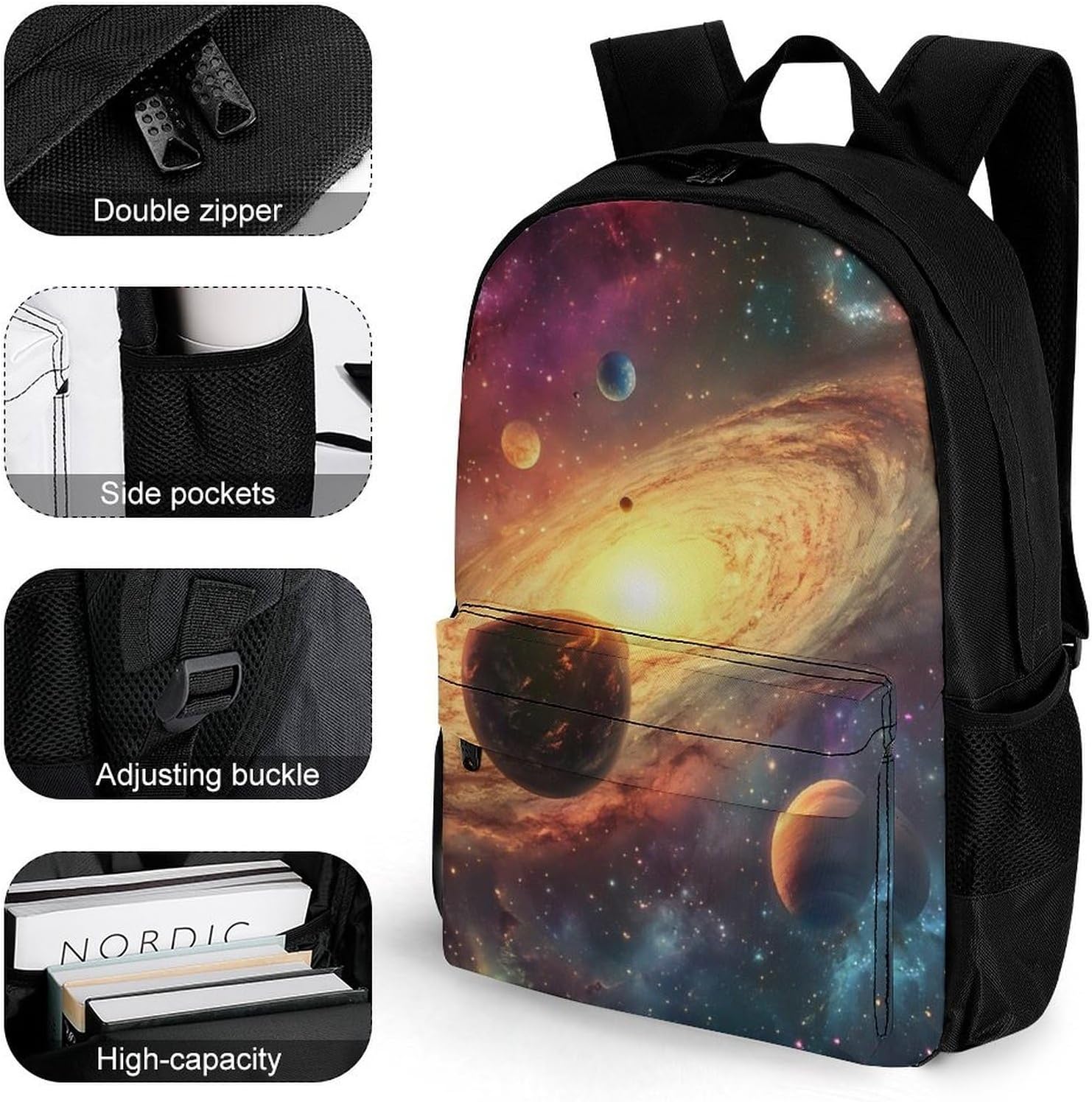 Universe Planet Laptop Backpack for Men Women Fashion Computer Bag Business Travel Daypack
