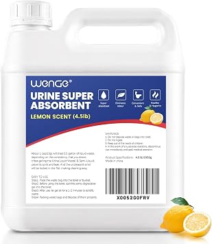 Wenge Urine Super Absorbent Solidifier 4.5LB, Pee Powder Gel & Urinal Deodorizer, Portable Toilet Powder for Camping Toilets, Bedpans, Pet Loo, RV, Emergency Kits, Odor Neutralizer