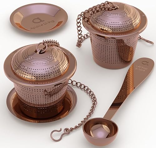 Miniatura 2 de Oro rosa - Infusor de té + cuchara de té mediana